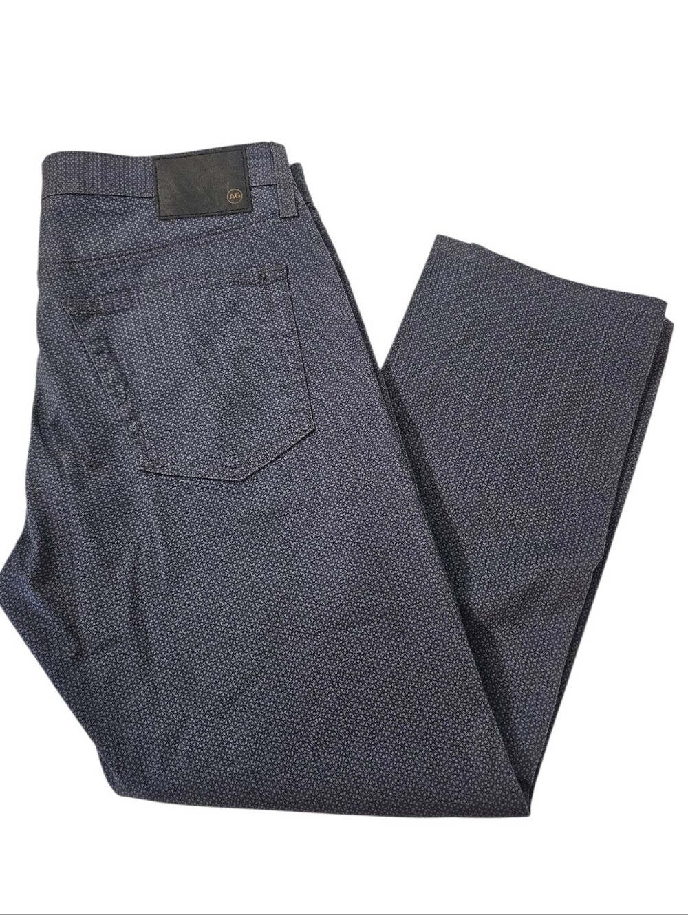 AG Adriano Goldschmied Men's Navy Micro-Pattern Slim Straight Jeans, Sz 33
